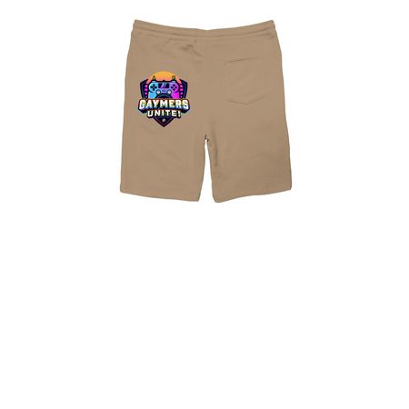 OGL 25 Gaymers Unite Shorts - Light, a Sandstone Midweight Fleece Shorts (back-view)