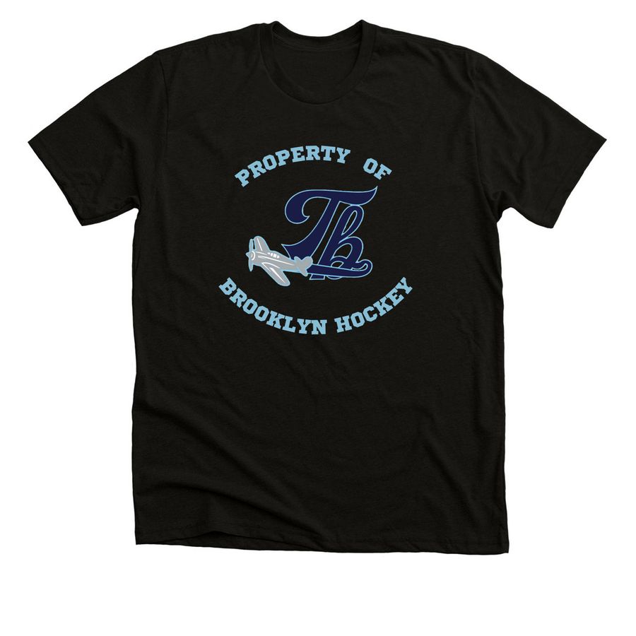 Property of Brooklyn Hockey, a Solid Black Blend Premium Unisex Tee