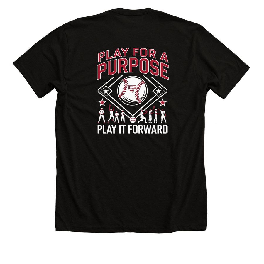 Let Them Play - Support Youth Sports, a Solid Black Blend Premium Unisex Tee (back-view)