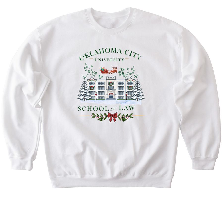 OCU Law White Christmas Collection, a White Softstyle Crewneck Sweatshirt