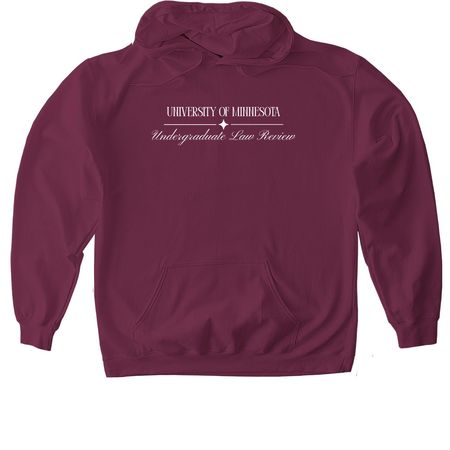 Undergraduate Law Review, a Maroon Gildan Softstyle Pullover Hoodie