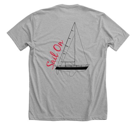Two sided, a Athletic Heather Premium Unisex Tee (back-view)