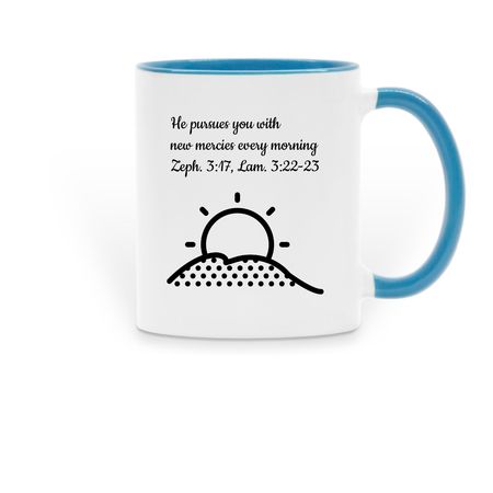 Morning Mercies, a Light Blue Two-Tone Ceramic Mug