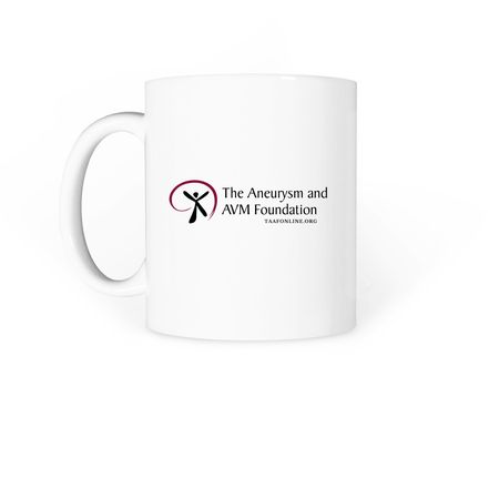 The Aneurysm Anatomy Mug, a White Coffee Mug (back-view)