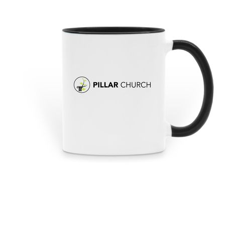 Pillar Church Mug, a Black Two-Tone Ceramic Mug