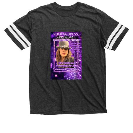 Rock Goddess Renditions, a Vintage Smoke / White Football Jersey Tee