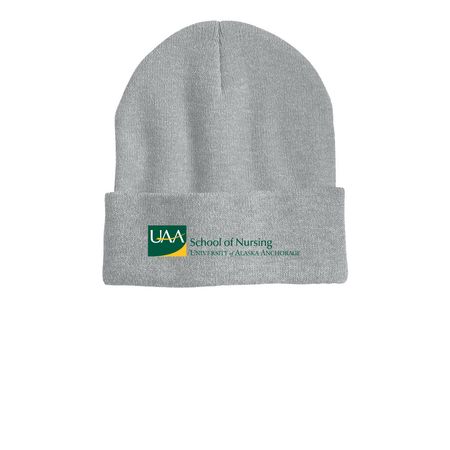 Beanie, a Heather Grey Printed Cuffed Beanie