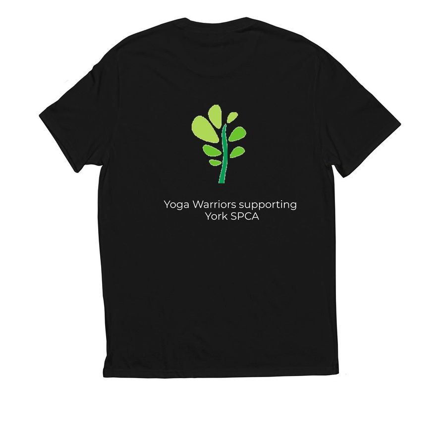 Yoga supports SPCA, a Deep Black Allmade Eco Triblend Unisex Tee (back-view)