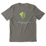 Yoga supports SPCA, a Driftwood Grey Allmade Organic Cotton Mineral Dye Tee (back-view)