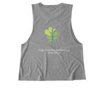 Yoga supports SPCA, a Aluminum Grey Allmade Eco Triblend Women?s Muscle Tank (back-view)