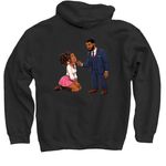 HER, a Black Pullover Hoodie (back-view)