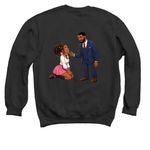 HER, a Black Crewneck Sweatshirt (back-view)