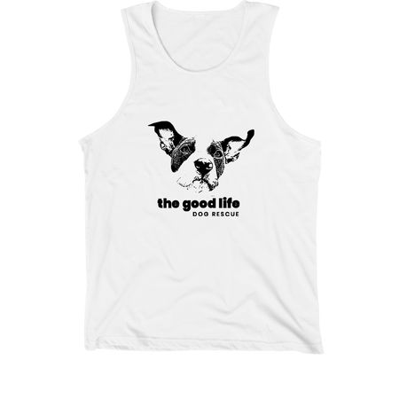 Support The Good Life Dog Rescue, a White Premium Cotton Tank