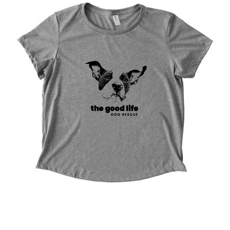 Support The Good Life Dog Rescue, a Aluminum Grey Allmade Eco Triblend Women?s Scoop Neck Tee