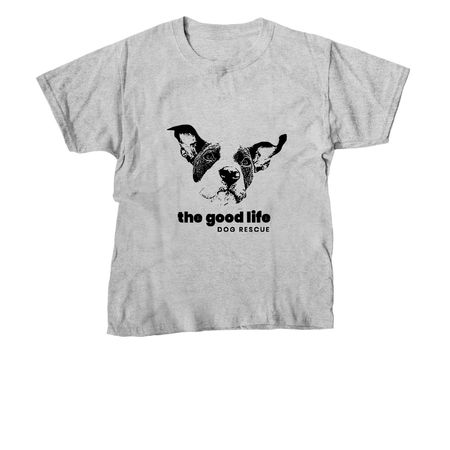 Support The Good Life Dog Rescue, a Sport Grey Youth Unisex Tee