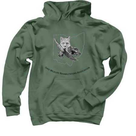 Updated OWRA Logo, a Military Green Pullover Hoodie