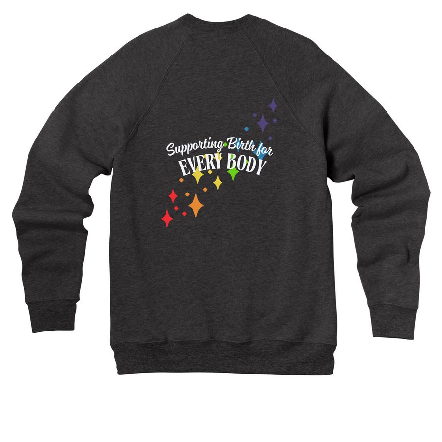 Proud to Support You, a Dark Grey Heather Premium Raglan Crewneck Sweatshirt (back-view)