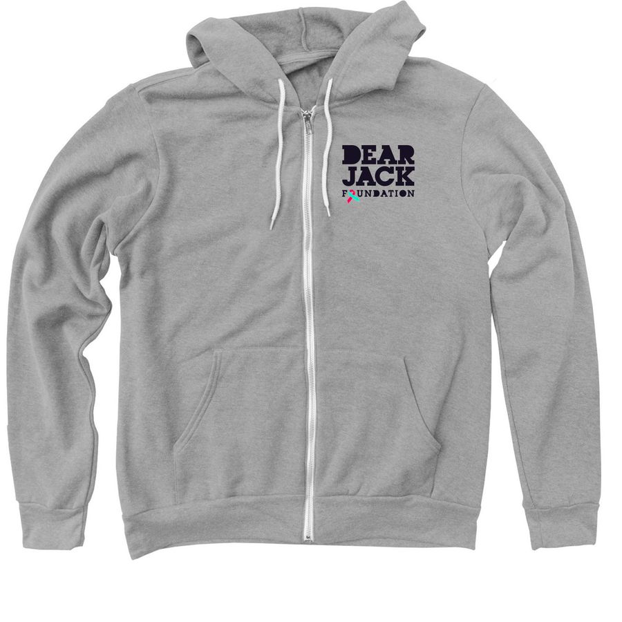 Dear Jack Zip-Up (Black Logo), a Athletic Heather Zip Up Hoodie