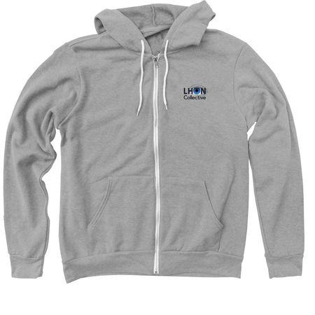 Hoodies - Zip-Up - Transparent Logo, a Athletic Heather Zip Up Hoodie