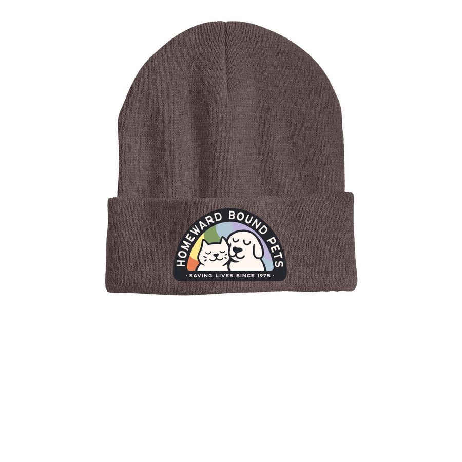 HBPets Pride Beanie, a Heather Brown Printed Cuffed Beanie