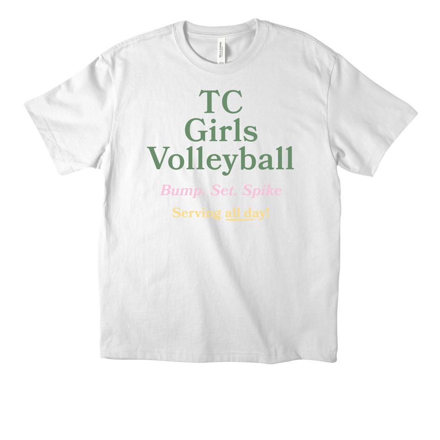 Bump. Set. Spike, a White Unisex Heavyweight Tee