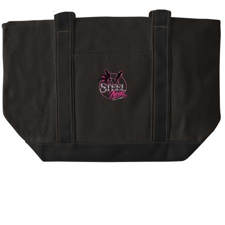 Steel Noir, a Black/Black Large Two-Tone Canvas Tote Bag