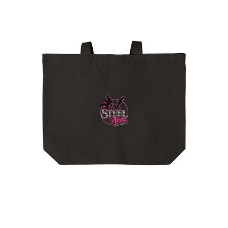 Steel Noir, a Deep Black Cotton Canvas Tote Bag