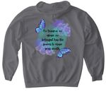 The Gabby Design&nbsp;, a Charcoal Gildan Softstyle Pullover Hoodie (back-view)