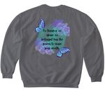 The Gabby Design&nbsp;, a Charcoal Softstyle Crewneck Sweatshirt (back-view)