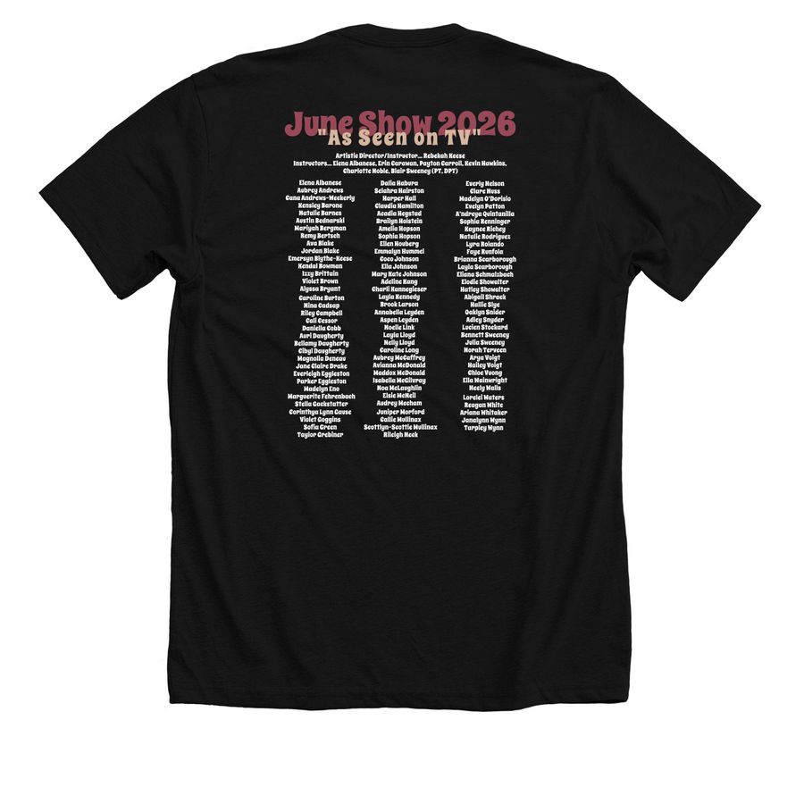 June Show 2026 T-Shirt, a Solid Black Blend Premium Unisex Tee (back-view)