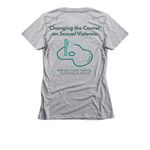 Swing Into Action, a Dark Heather Grey Women's Slim Fit Tee (back-view)