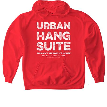 URBAN HANG SUITE, a Red Gildan Softstyle Pullover Hoodie