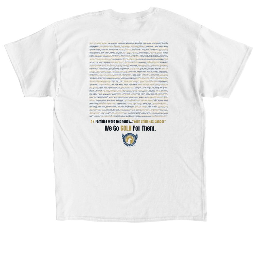 2026 Childhood Cancer Awareness&nbsp;, a White Classic Unisex Tee (back-view)