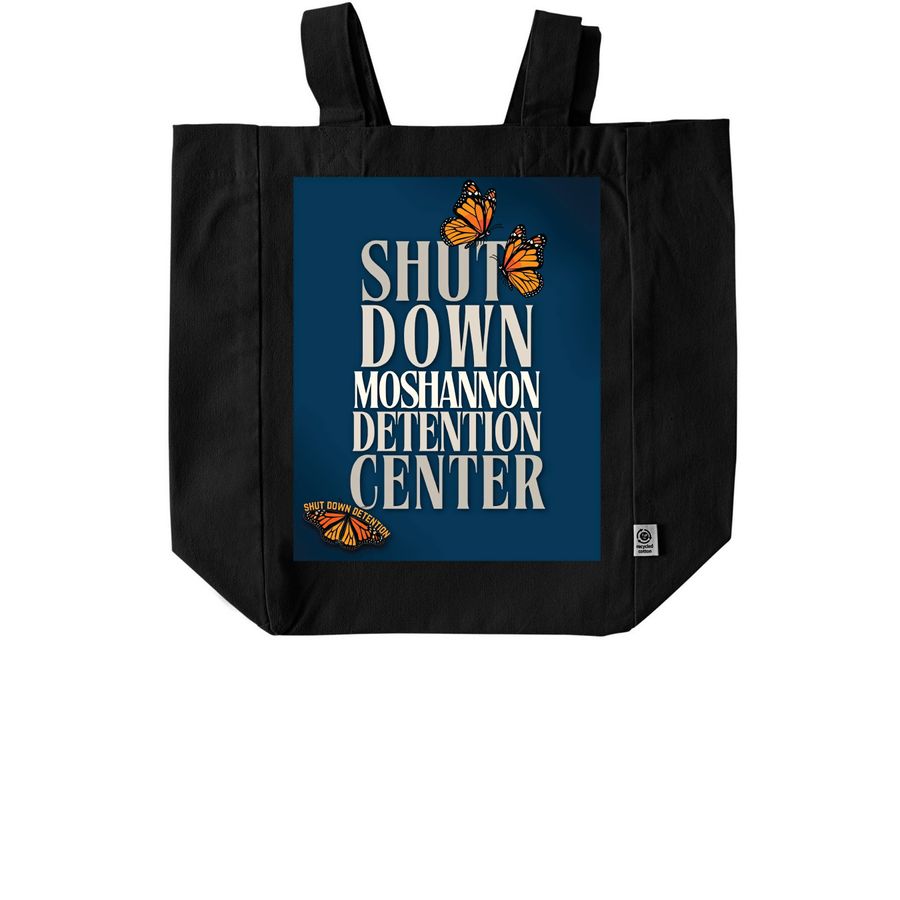 Shut down Moshannon Detention&nbsp;, a Black Recycled Cotton Tote Bag