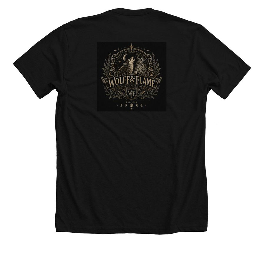 Malfoy, a Solid Black Blend Premium Unisex Tee (back-view)