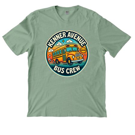 KABC Logo, a Lichen Green Allmade Organic Cotton Mineral Dye Tee