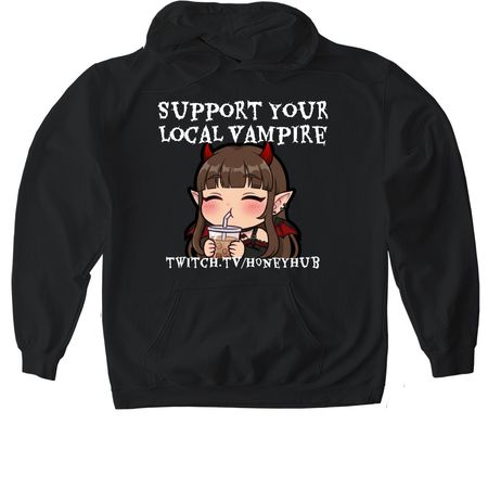 Support Your Local Vamp, a Black Gildan Softstyle Pullover Hoodie