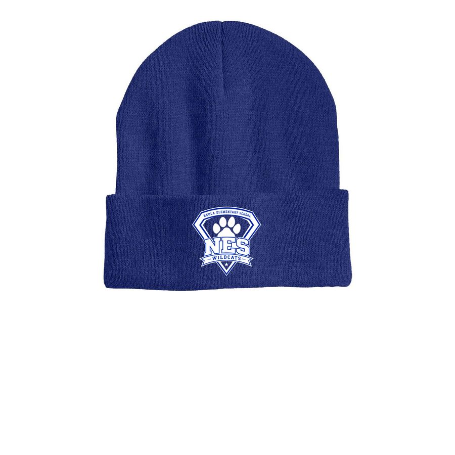 Logo Beanies, a Heather Dark Royal Printed Cuffed Beanie