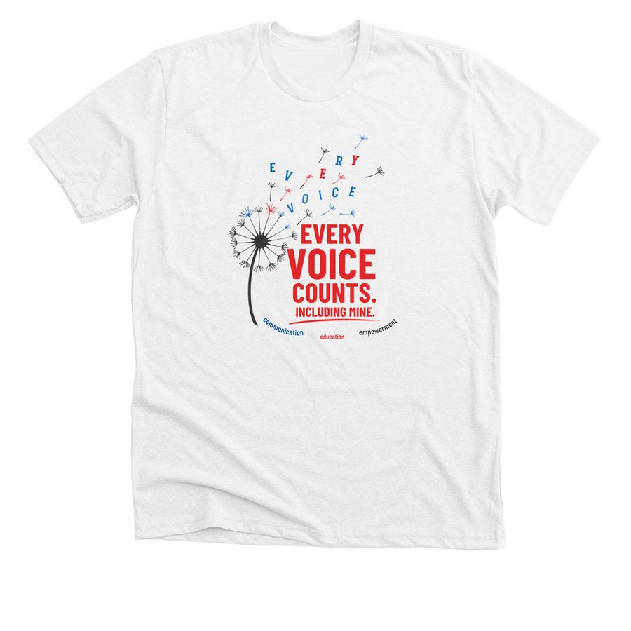 Every Voice Counts. Including Mine., a Solid White Blend Premium Unisex Tee
