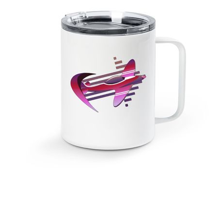 Logo Travel Mug 10oz, a White Stainless Steel Travel Mug