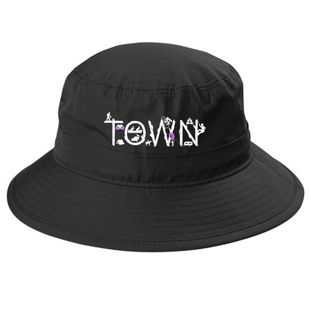 TOWN DALLAS CAPS & HATS, a Black Printed UV Bucket Hat