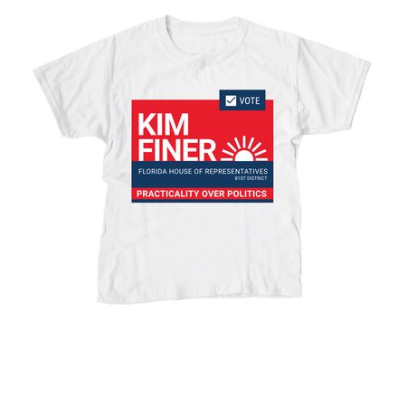 The Finer Campaign Shirt, a White Youth Unisex Tee