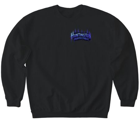 Huntington Haunted Forest - 2 Sided, a Black Softstyle Crewneck Sweatshirt