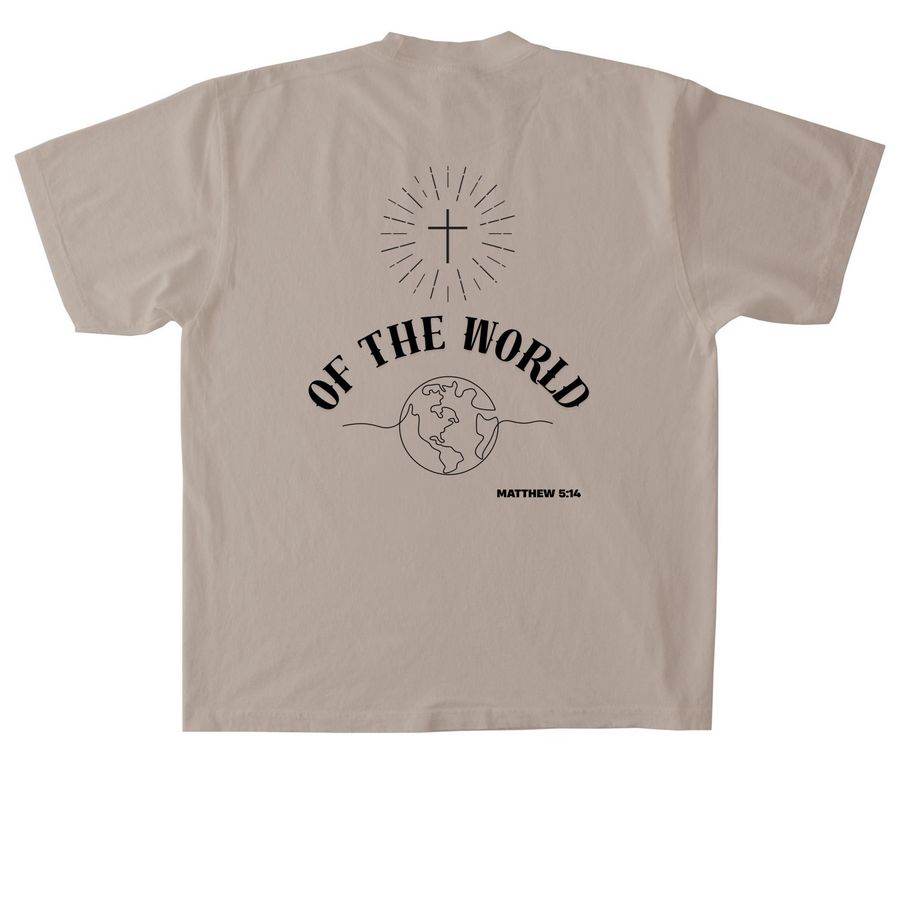 Matthew 5:14, a Oatmeal Heavyweight Garment Dye Tee (back-view)
