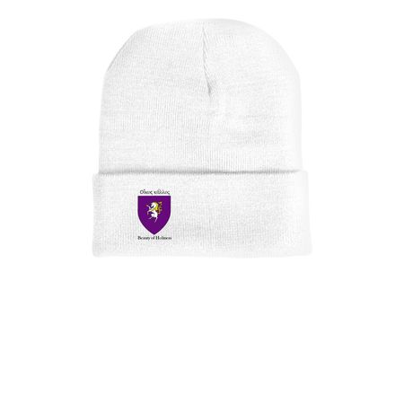 Kallos Beanies, a White Printed Cuffed Beanie