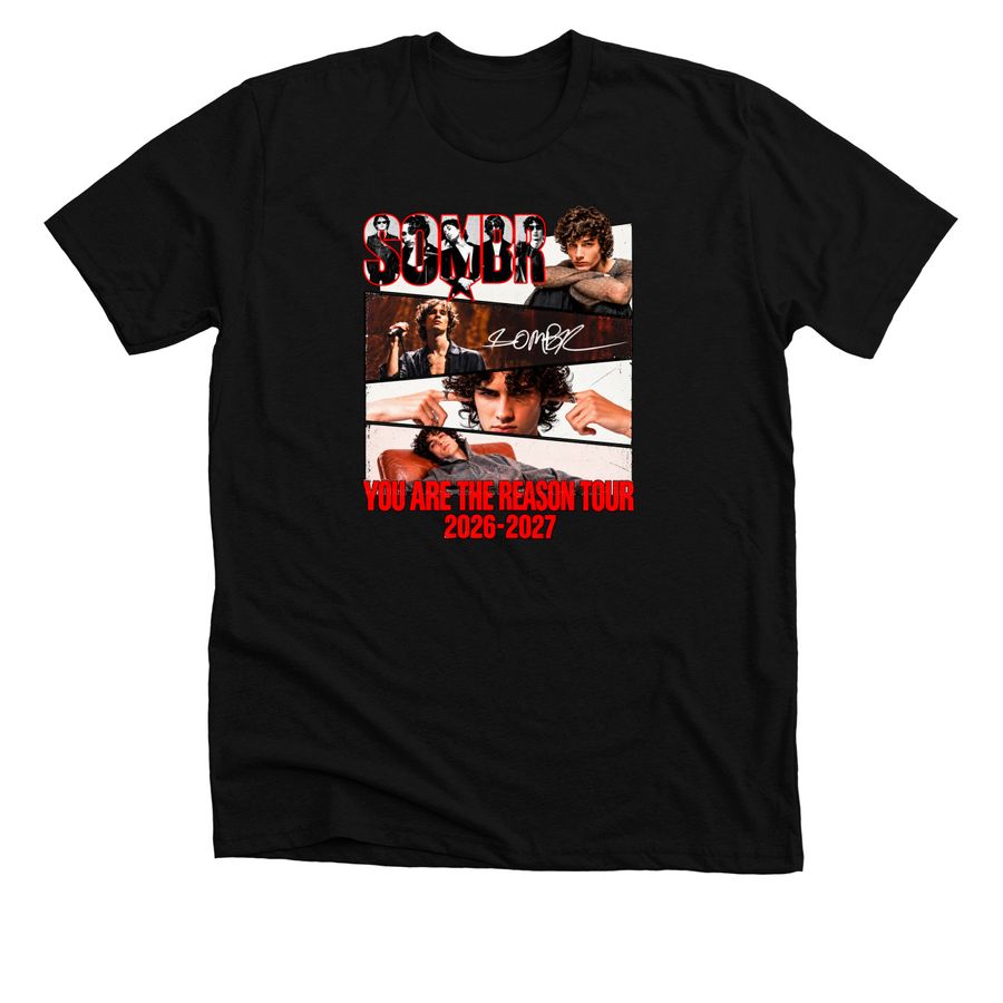 Retro Sombr You Are The Reason Tour 2026-2027, a Solid Black Blend Premium Unisex Tee