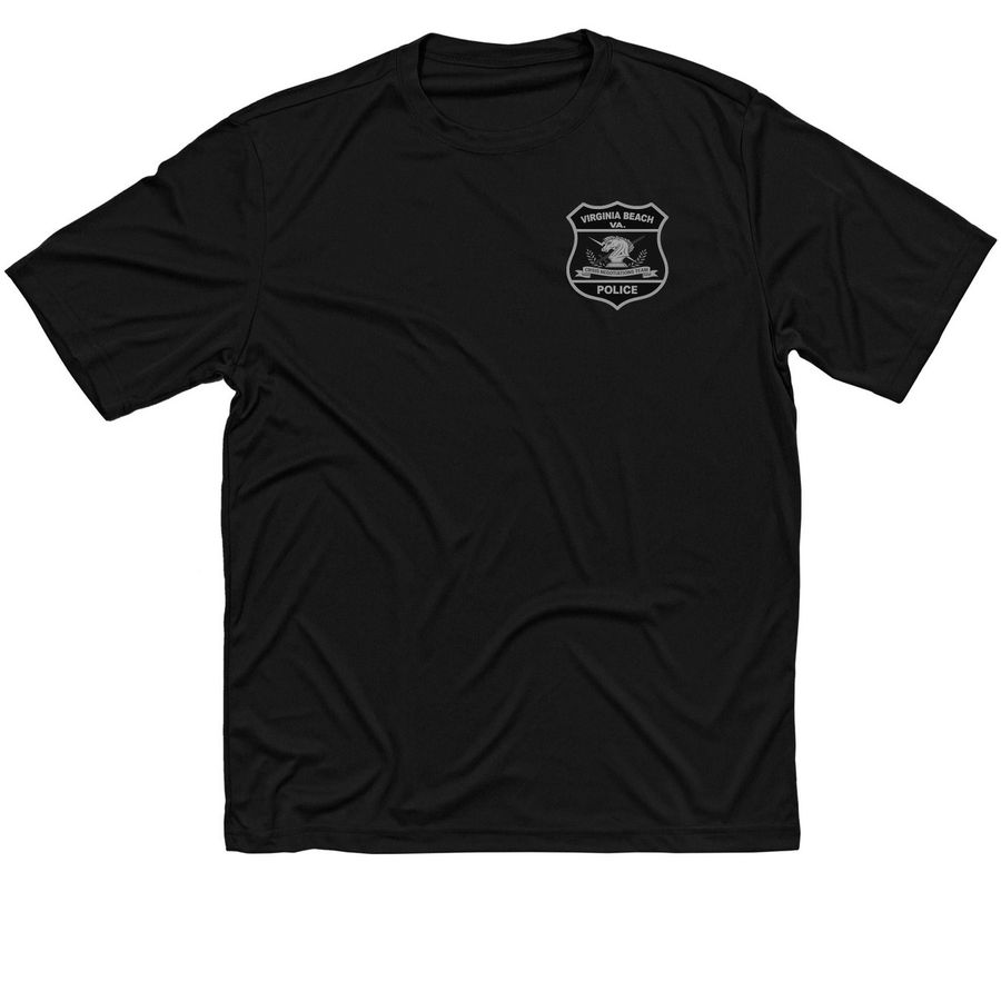 Blackout front/back-Performance Material, a Black Classic Performance Tee