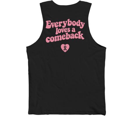 Everybody Loves a Comeback (TANKS), a Black Premium Cotton Tank (back-view)