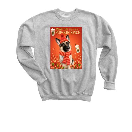 Pup-kin Spice, a Sport Grey Youth Crewneck Sweatshirt