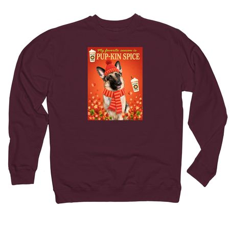 Pup-kin Spice, a Maroon Midweight Crewneck Sweatshirt